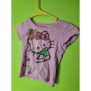 Hello Kitty Pink Youth Girls Shirt 2006 Cotton Green Apple Small